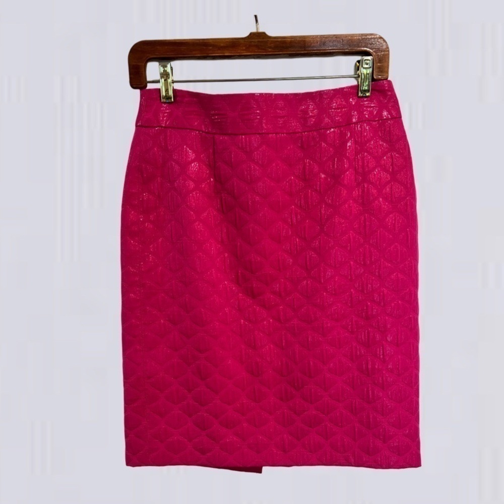 BANANA REPUBLIC raspberry pink textured short cotton skirt